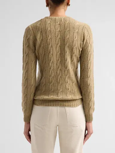 Ralph Lauren Collection Women's Lofty Cable-Knit Cashmere Sweater - Honey | Thumbnail 3