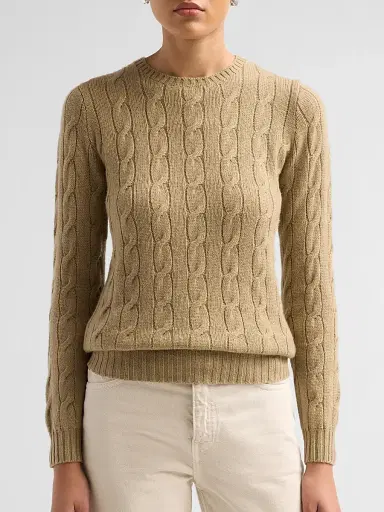 Ralph Lauren Collection Women's Lofty Cable-Knit Cashmere Sweater - Honey | Thumbnail 5