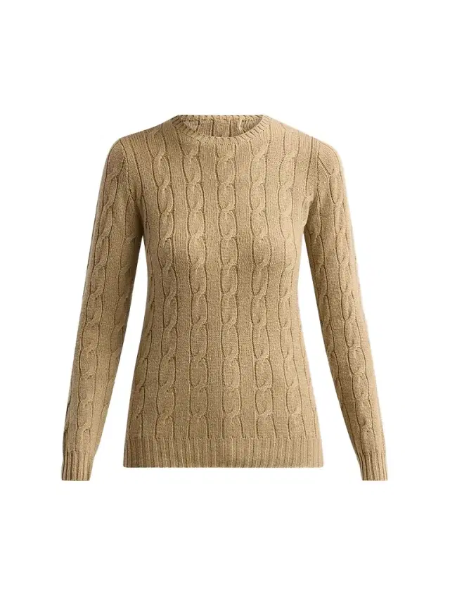 Ralph Lauren Collection Women's Lofty Cable-Knit Cashmere Sweater - Honey
