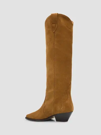 Isabel Marant Women's Denvee 40MM Suede Tall Western Boots - Cognac | Thumbnail 4