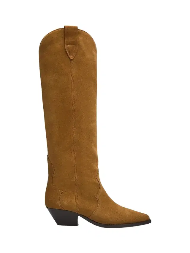 Isabel Marant Women's Denvee 40MM Suede Tall Western Boots - Cognac