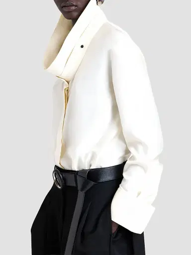 Givenchy Women's Shirt in Silk with Deconstructed Collar | Thumbnail 7