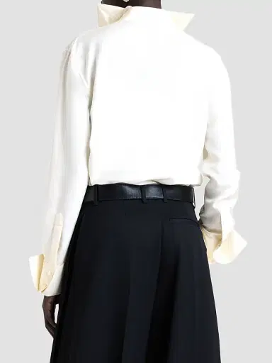 Givenchy Women's Shirt in Silk with Deconstructed Collar | Thumbnail 8