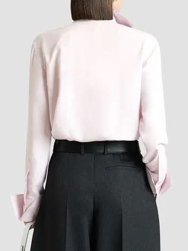 Givenchy Women's Shirt in Silk with Deconstructed Collar | Thumbnail 8