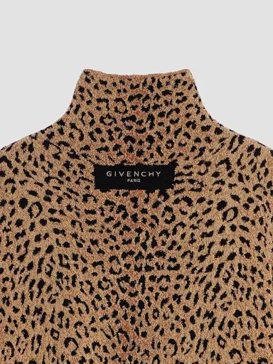 Givenchy Women's Top in Leopard Jacquard - Beige Brown - Size XS | Thumbnail 3