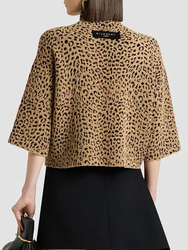 Givenchy Women's Top in Leopard Jacquard - Beige Brown - Size XS | Thumbnail 5