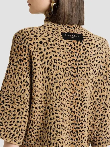 Givenchy Women's Top in Leopard Jacquard - Beige Brown - Size XS | Thumbnail 6