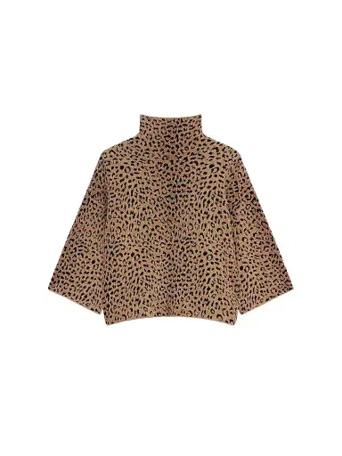 Givenchy Women's Top in Leopard Jacquard - Beige Brown - Size XS | Thumbnail 1