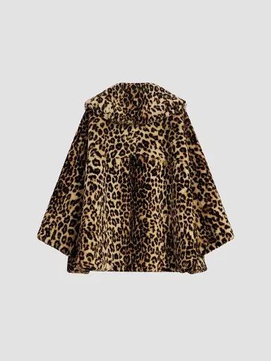 Givenchy Women's Short Coat in Leopard Faux Fur - Beige Camel | Thumbnail 3 Givenchy Women's Short Coat in Leopard Faux Fur - Beige Camel | Thumbnail 3