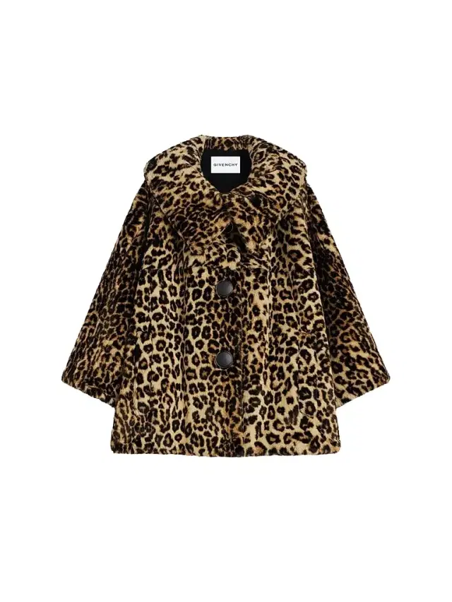 Givenchy Women's Short Coat in Leopard Faux Fur - Beige Camel