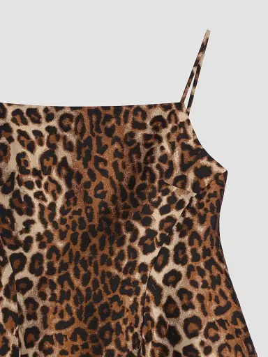 Givenchy Women's Sliced Mini Dress in Leopard Jacquard - Brown - Size 8 | Thumbnail 5
