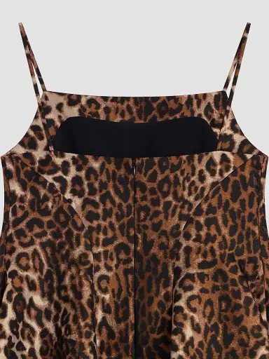 Givenchy Women's Sliced Mini Dress in Leopard Jacquard - Brown - Size 8 | Thumbnail 6