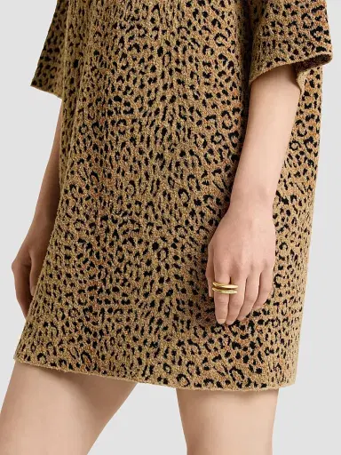Givenchy Women's Mini Dress in Leopard Jacquard - Brown - Size XS | Thumbnail 7