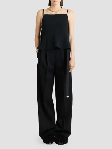 Givenchy Women's Sliced Top in Crepe Cady | Thumbnail 2 Givenchy Women's Sliced Top in Crepe Cady | Thumbnail 2