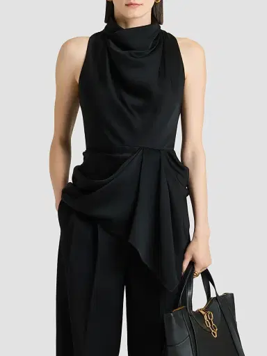Givenchy Women's Draped Top in Crepe Satin | Thumbnail 6 Givenchy Women's Draped Top in Crepe Satin | Thumbnail 6