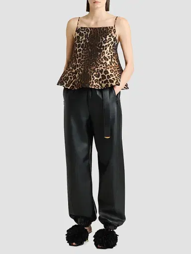 Givenchy Women's Sliced Top in Leopard Jacquard - Brown - Size 8 | Thumbnail 2
