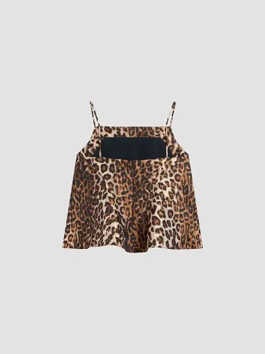 Givenchy Women's Sliced Top in Leopard Jacquard - Brown - Size 8 | Thumbnail 3