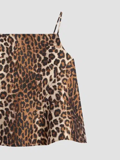 Givenchy Women's Sliced Top in Leopard Jacquard - Brown - Size 8 | Thumbnail 4