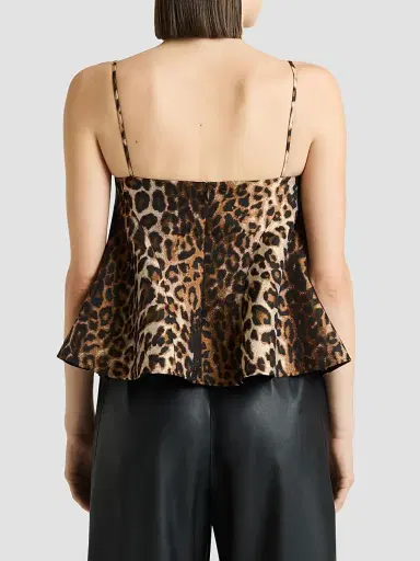 Givenchy Women's Sliced Top in Leopard Jacquard - Brown - Size 8 | Thumbnail 8