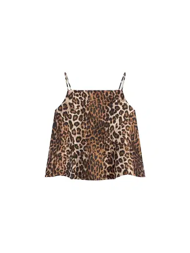 Givenchy Women's Sliced Top in Leopard Jacquard - Brown - Size 8 | Thumbnail 1
