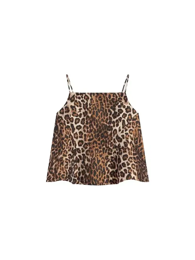 Givenchy Women's Sliced Top in Leopard Jacquard - Brown - Size 8