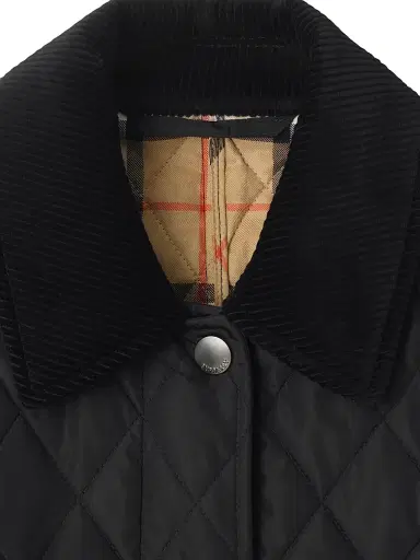Burberry Women's Dorset Diamond Quilted Jacket - Black Sand Ip Check - Size XXS | Thumbnail 6