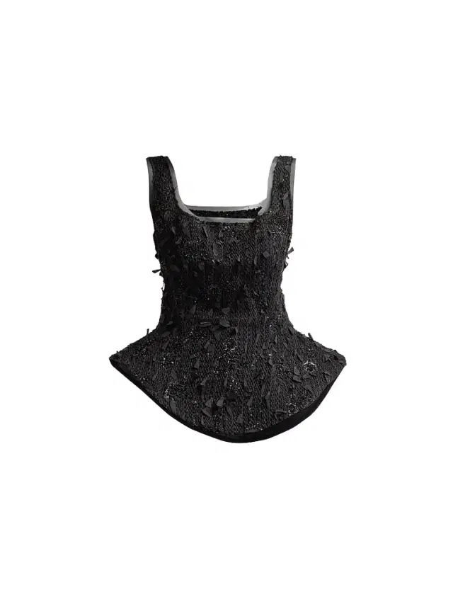 A.W.A.K.E. MODE Women's Basque Embellished Ballerina Top - Black