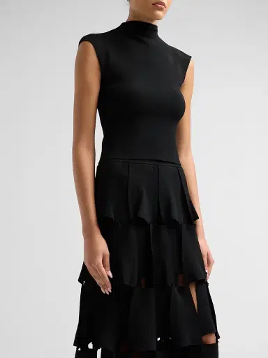 A.W.A.K.E. MODE Women's Knit Sleeveless Top - Black - Size XL | Thumbnail 4