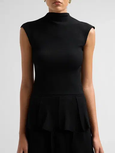 A.W.A.K.E. MODE Women's Knit Sleeveless Top - Black - Size XL | Thumbnail 5