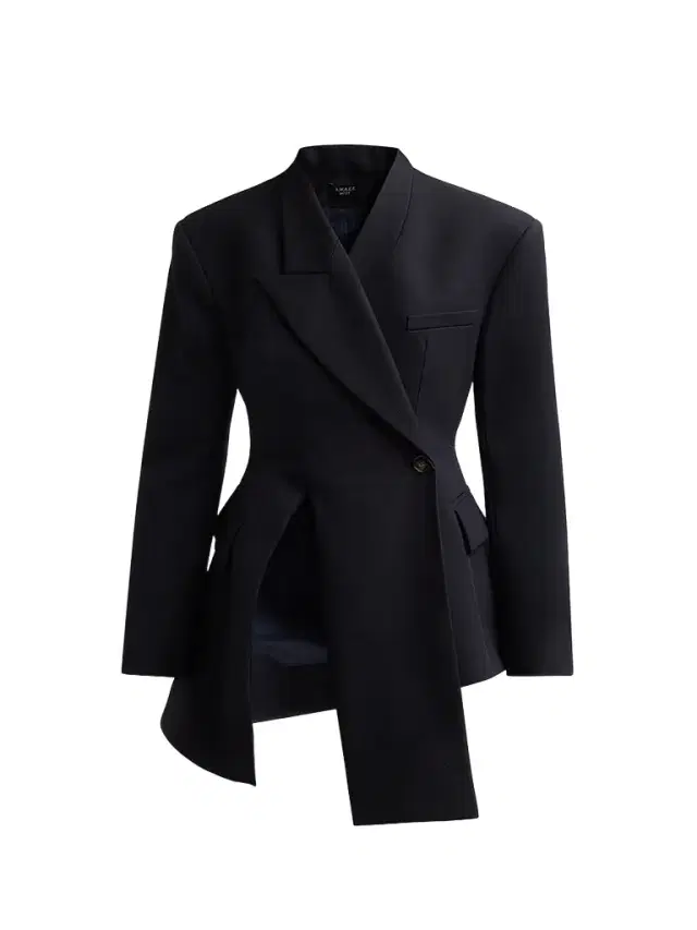 A.W.A.K.E. MODE Women's Asymmetric Volume-Contrast Jacket - Dark Navy