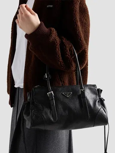 Prada Women's Bonnie Medium Antiqued Leather Top Handle Bag | Thumbnail 3 Prada Women's Bonnie Medium Antiqued Leather Top Handle Bag | Thumbnail 3