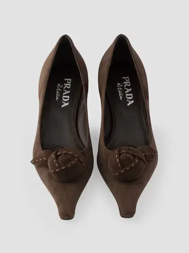Prada Women's Suede Ballerinas | Thumbnail 4 Prada Women's Suede Ballerinas | Thumbnail 4