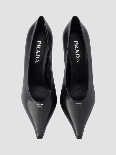 Prada Women's Leather Pumps - Black | Thumbnail 2