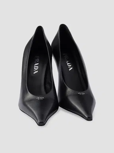Prada Women's Leather Pumps - Black | Thumbnail 4