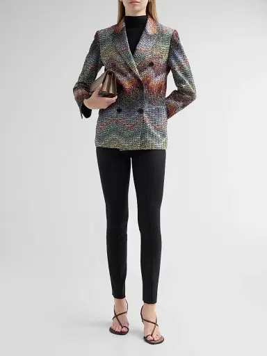 Missoni Women's Textured Chevron Blazer - Multi Dark - Size 6 | Thumbnail 2