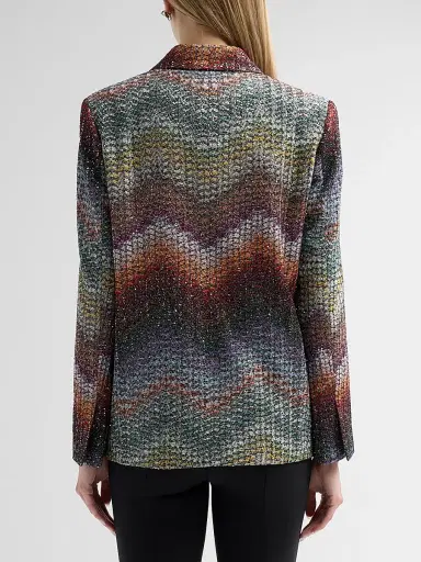 Missoni Women's Textured Chevron Blazer - Multi Dark - Size 6 | Thumbnail 3