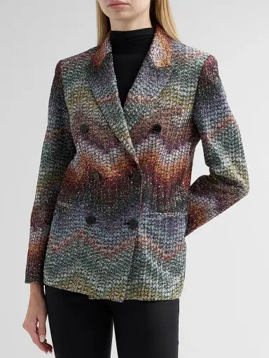 Missoni Women's Textured Chevron Blazer - Multi Dark - Size 6 | Thumbnail 4