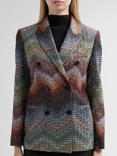 Missoni Women's Textured Chevron Blazer - Multi Dark - Size 6 | Thumbnail 5
