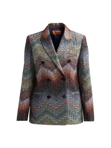 Missoni Women's Textured Chevron Blazer - Multi Dark - Size 6 | Thumbnail 1