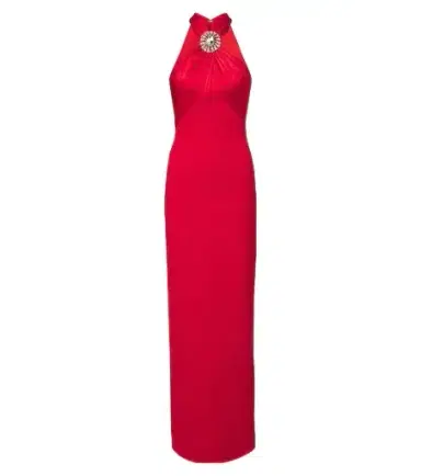 David Koma Embellished halterneck satin-trimmed gown | Thumbnail 1 David Koma Embellished halterneck satin-trimmed gown | Thumbnail 1