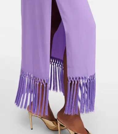 Taller Marmo Palermo fringed crêpe cady midi dress | Thumbnail 6 Taller Marmo Palermo fringed crêpe cady midi dress | Thumbnail 6