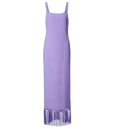 Taller Marmo Palermo fringed crêpe cady midi dress | Thumbnail 1 Taller Marmo Palermo fringed crêpe cady midi dress | Thumbnail 1