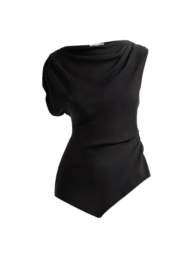 Women's Yvonne Asymmetric Crepe De Chine Top - Black - Size 14