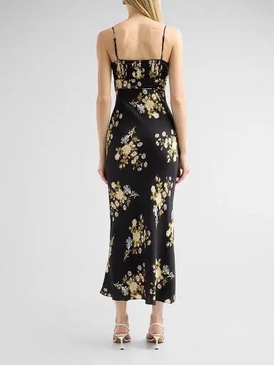 Veronica Beard Women's Kieren Floral Satin Midi Slipdress - Black Multi - Size 14 | Thumbnail 3 Veronica Beard Women's Kieren Floral Satin Midi Slipdress - Black Multi - Size 14 | Thumbnail 3