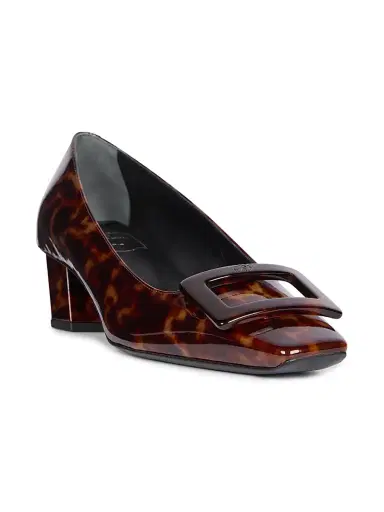 Roger Vivier Women's Belle Vivier 45MM Tortoiseshell-Print Patent Leather Pumps | Thumbnail 2 Roger Vivier Women's Belle Vivier 45MM Tortoiseshell-Print Patent Leather Pumps | Thumbnail 2