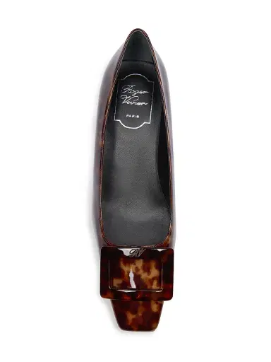 Roger Vivier Women's Belle Vivier 45MM Tortoiseshell-Print Patent Leather Pumps | Thumbnail 4 Roger Vivier Women's Belle Vivier 45MM Tortoiseshell-Print Patent Leather Pumps | Thumbnail 4