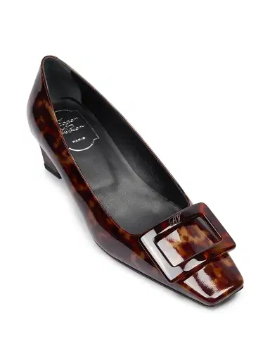 Roger Vivier Women's Belle Vivier 45MM Tortoiseshell-Print Patent Leather Pumps | Thumbnail 5 Roger Vivier Women's Belle Vivier 45MM Tortoiseshell-Print Patent Leather Pumps | Thumbnail 5