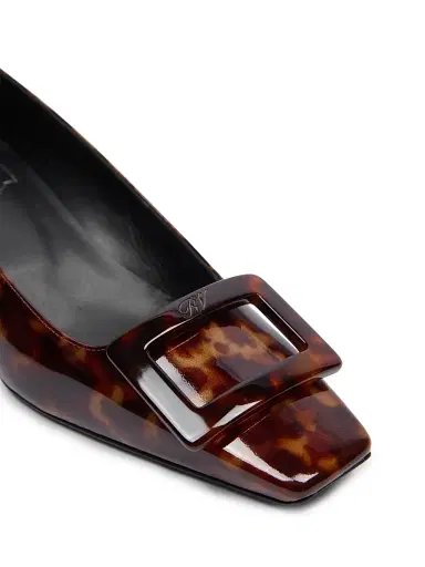 Roger Vivier Women's Belle Vivier 45MM Tortoiseshell-Print Patent Leather Pumps | Thumbnail 6 Roger Vivier Women's Belle Vivier 45MM Tortoiseshell-Print Patent Leather Pumps | Thumbnail 6