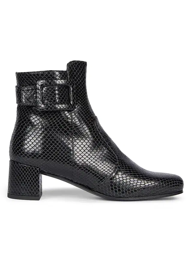Roger Vivier Women's Tres Vivier 45MM Snakeskin-Embossed Leather Ankle Boots - Nero