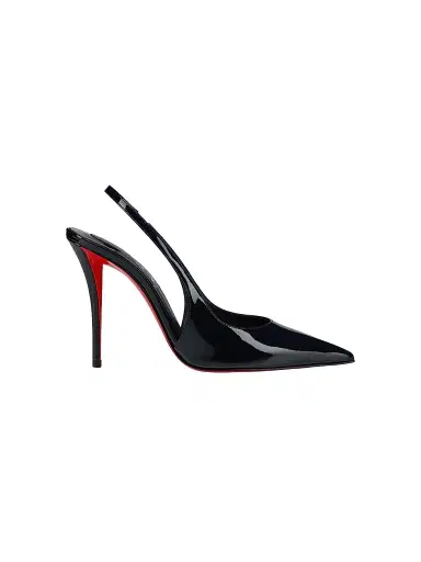 Christian Louboutin Women's Miss Z Patent Leather 100MM Sling Back Pumps - Marine | Thumbnail 1 Christian Louboutin Women's Miss Z Patent Leather 100MM Sling Back Pumps - Marine | Thumbnail 1